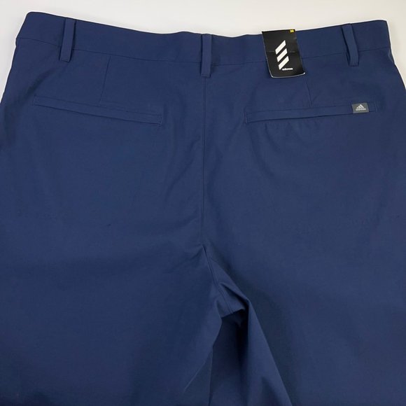 Adidas Mens Adicross Golf Shorts Navy Blue Flat Front Stretch Nylon Blend 38 New - Picture 8 of 12